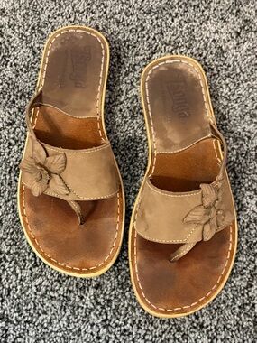 Tsonga Floral Leather Slide Sandals